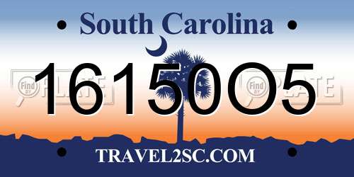 16150O5 South Carolina License Plate