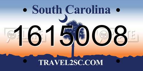 16150O8 South Carolina License Plate