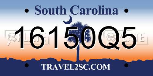 16150Q5 South Carolina License Plate