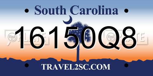 16150Q8 South Carolina License Plate
