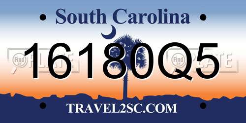 16180Q5 South Carolina License Plate