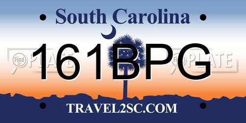161BPG South Carolina License Plate