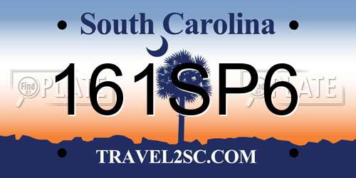 161SP6 South Carolina License Plate