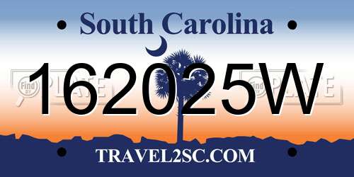 162025W South Carolina License Plate