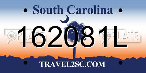162081L South Carolina License Plate
