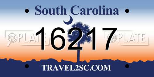 16217 South Carolina License Plate