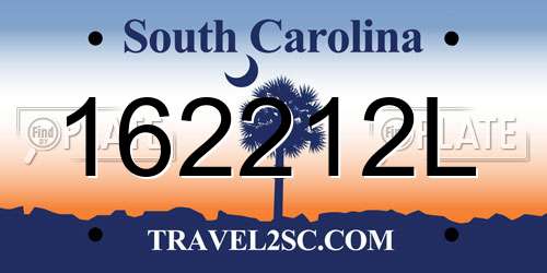 162212L South Carolina License Plate