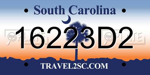 16223D2 South Carolina License Plate