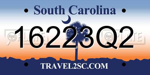 16223Q2 South Carolina License Plate