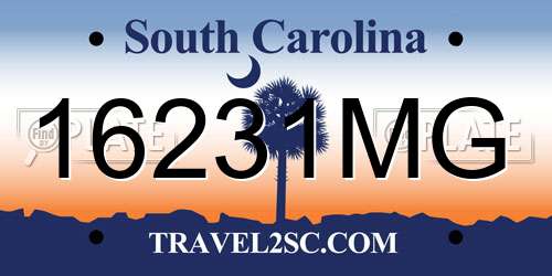 16231MG South Carolina License Plate