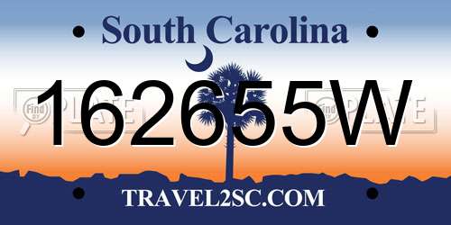 162655W South Carolina License Plate