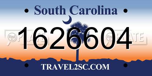1626604 South Carolina License Plate
