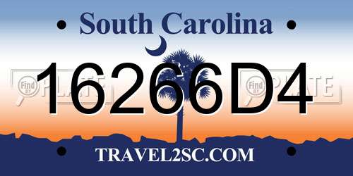 16266D4 South Carolina License Plate