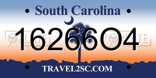 16266O4 South Carolina License Plate