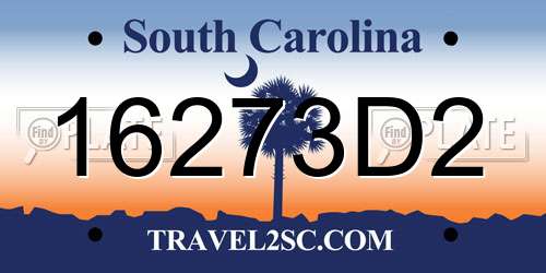16273D2 South Carolina License Plate