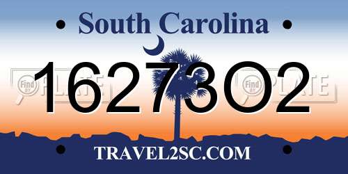 16273O2 South Carolina License Plate
