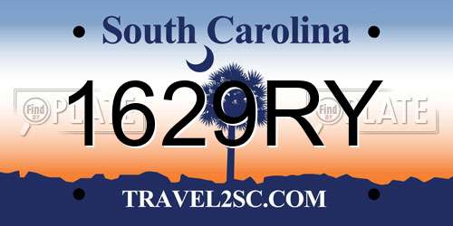 1629RY South Carolina License Plate