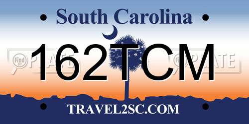 162TCM South Carolina License Plate