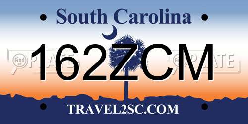 162ZCM South Carolina License Plate
