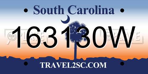 163130W South Carolina License Plate