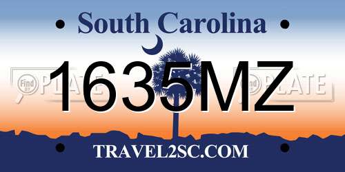 1635MZ South Carolina License Plate