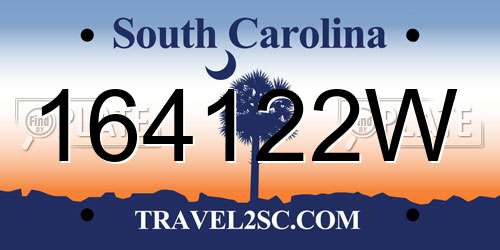 164122W South Carolina License Plate