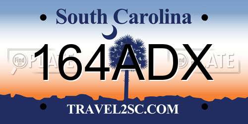 164ADX South Carolina License Plate