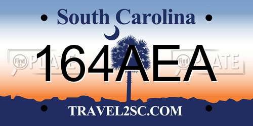 164AEA South Carolina License Plate