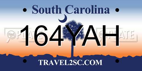 164YAH South Carolina License Plate
