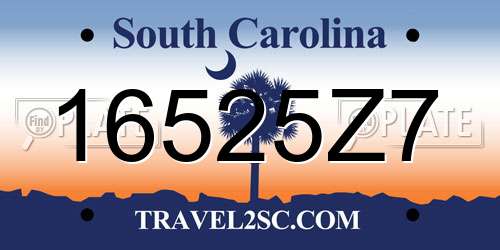 16525Z7 South Carolina License Plate