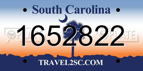 1652822 South Carolina License Plate