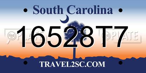 16528T7 South Carolina License Plate