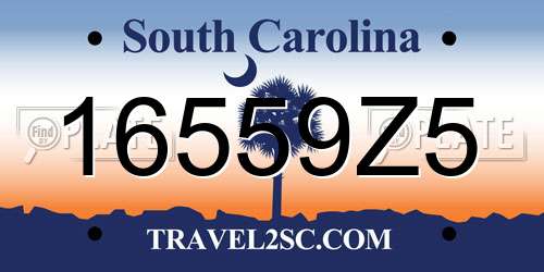 16559Z5 South Carolina License Plate