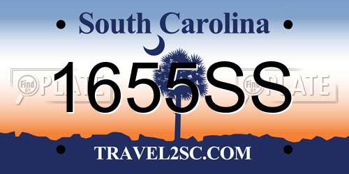 1655SS South Carolina License Plate