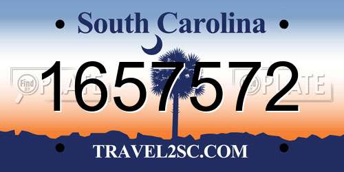 1657572 South Carolina License Plate