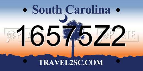 16575Z2 South Carolina License Plate