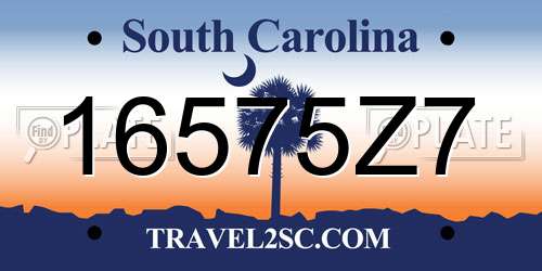 16575Z7 South Carolina License Plate