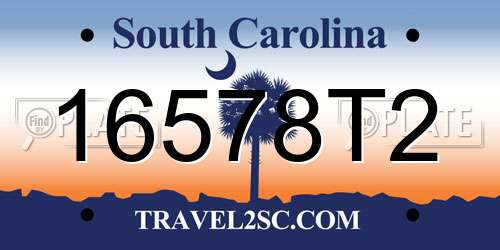 16578T2 South Carolina License Plate