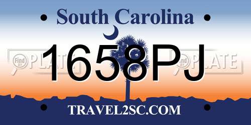 1658PJ South Carolina License Plate