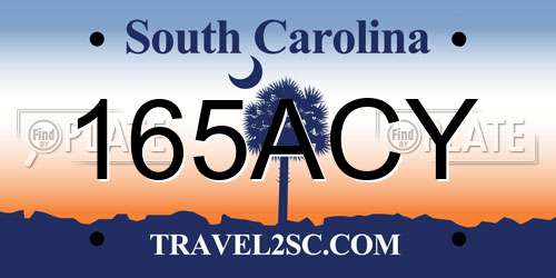 165ACY South Carolina License Plate