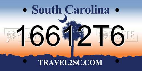 16612T6 South Carolina License Plate