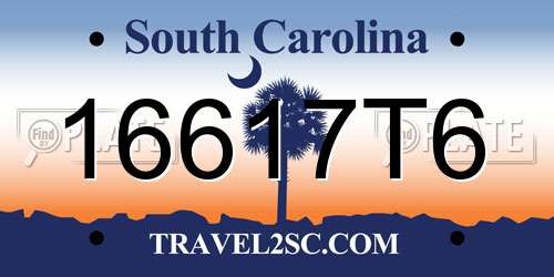 16617T6 South Carolina License Plate