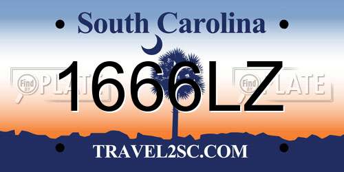 1666LZ South Carolina License Plate