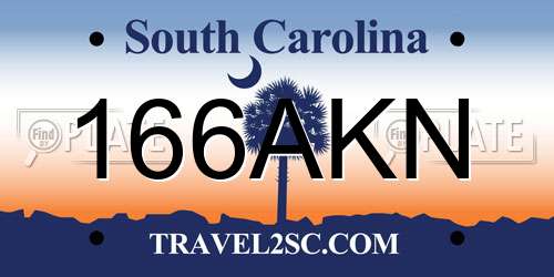 166AKN South Carolina License Plate