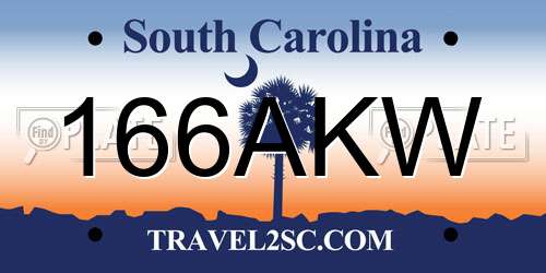 166AKW South Carolina License Plate
