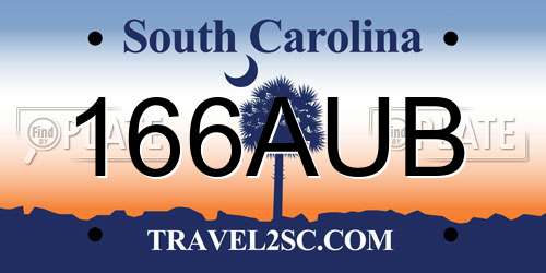166AUB South Carolina License Plate