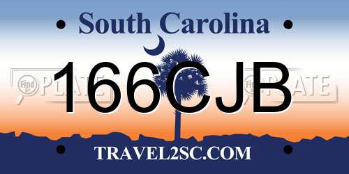 166CJB South Carolina License Plate