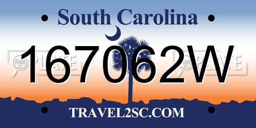 167062W South Carolina License Plate