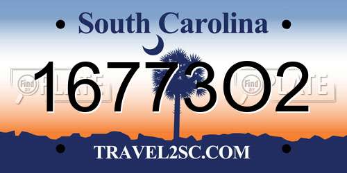 16773O2 South Carolina License Plate