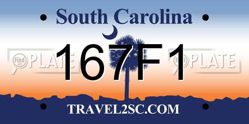167F1 South Carolina License Plate